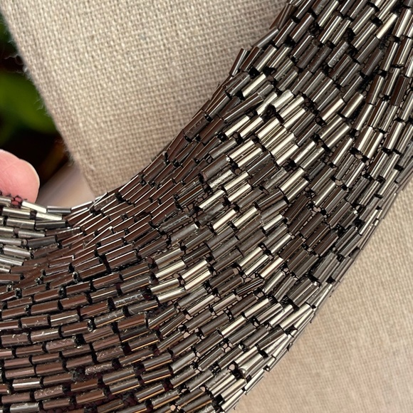 Shiny vintage bib necklace 80s - Picture 3 of 8